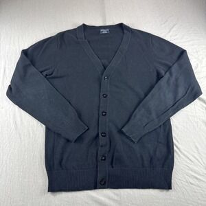 Match Stick Cardigan Men XL Black Button Up Sweatshirt Preppy Sweater Coast READ